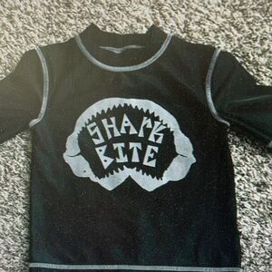 Shark Bite Kids Swim Shirt - Black
